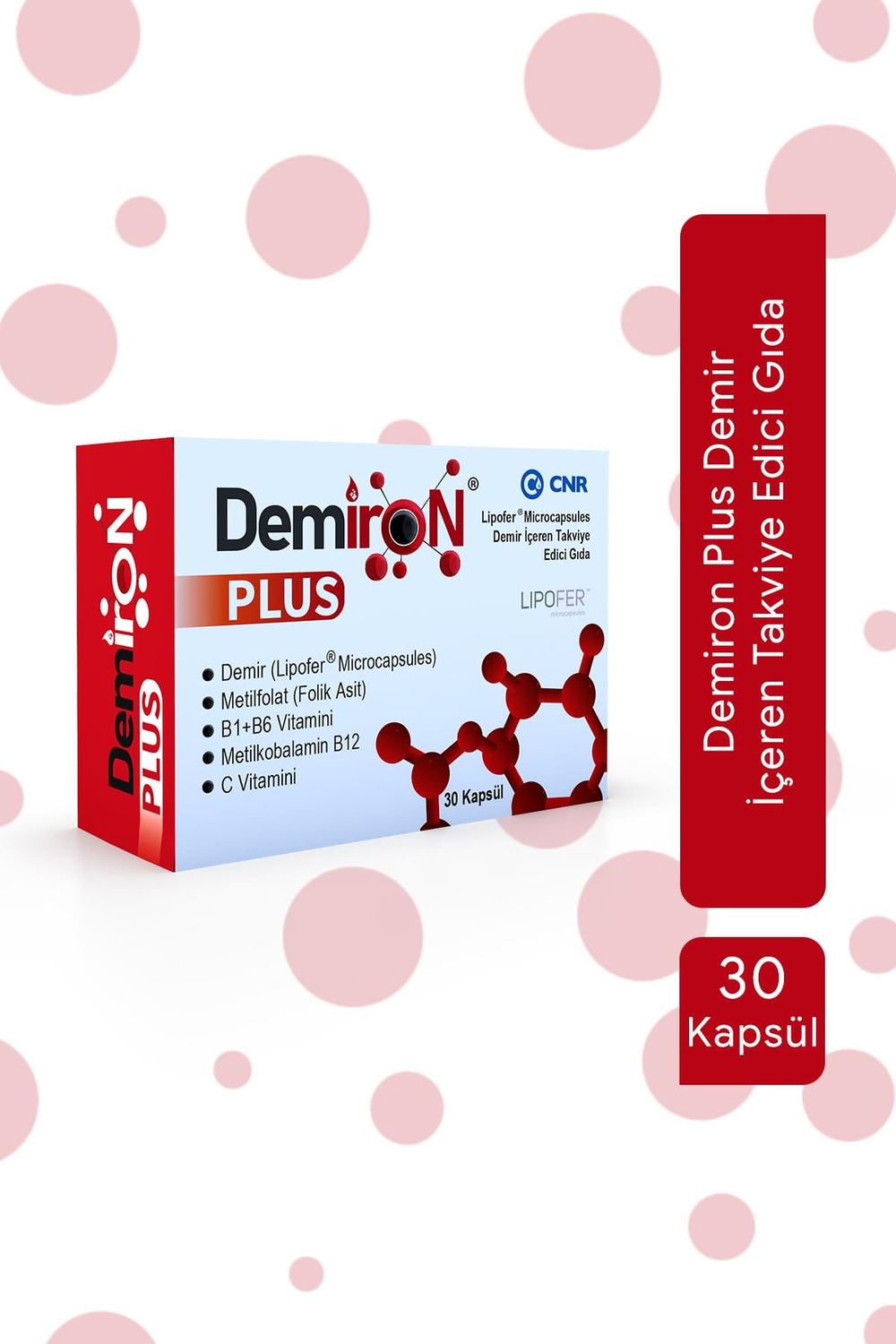 Demiron Plus Demir İçeren takviye Edici Gıda 30 Kapsül