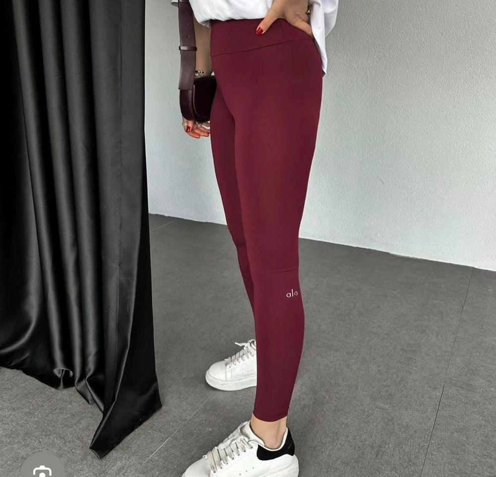 BORDO METAL LOGOLU KADIN TAYT