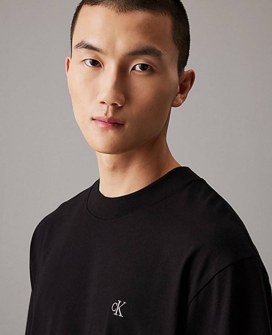 CLVN GÖĞSÜ KÜÇÜK NAKIŞ LOGO SİYAH  ERKEK TSHIRT
