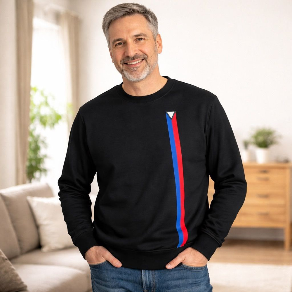 ERKEK YUVARLAK YAKA LOUIS SİYAH SWEATSHIRT 