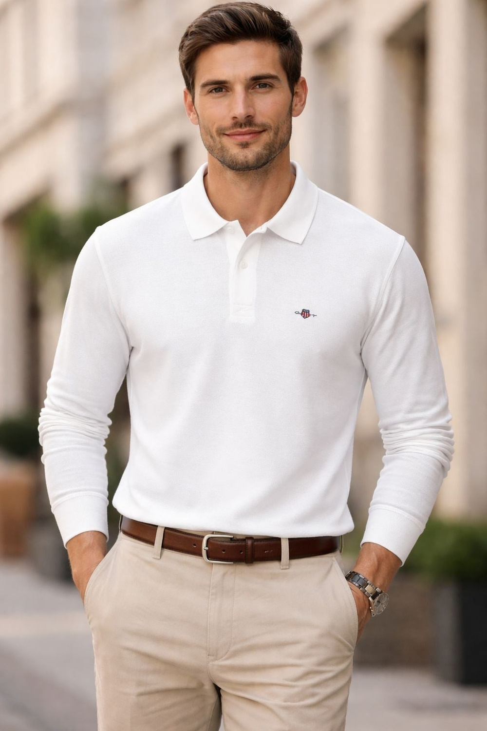 GNT BEYAZ ERKEK POLO YAKA 