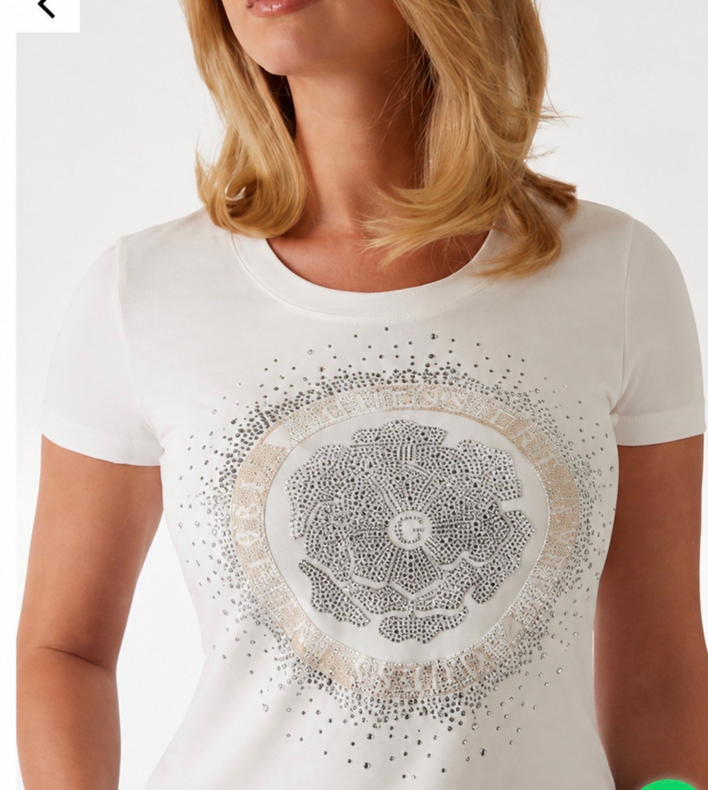 GUSS KADIN TAŞLI BEYAZ TSHIRT