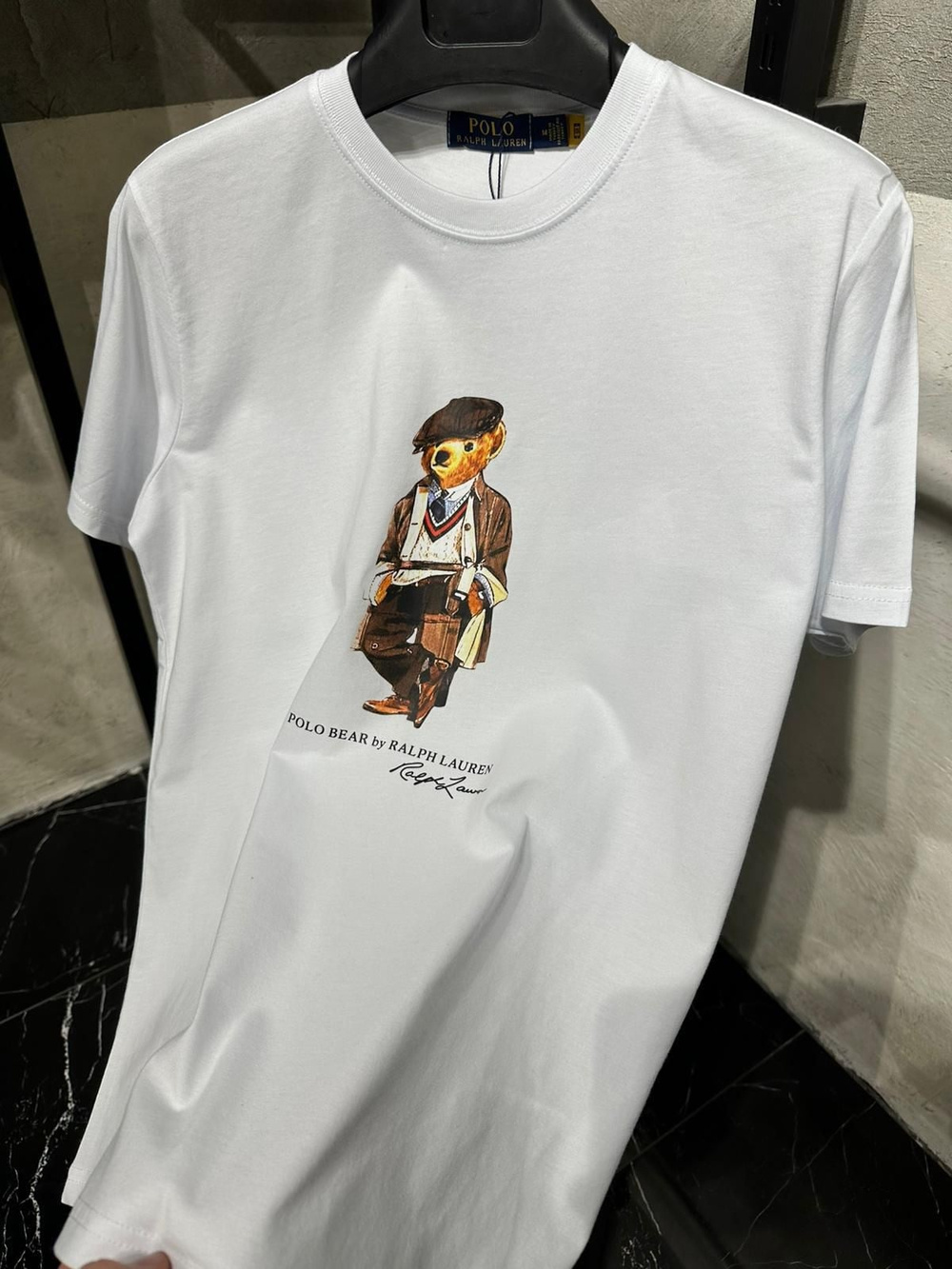 PRL KIRAVATLI AYI BEYAZ ERKEK T SHIRT
