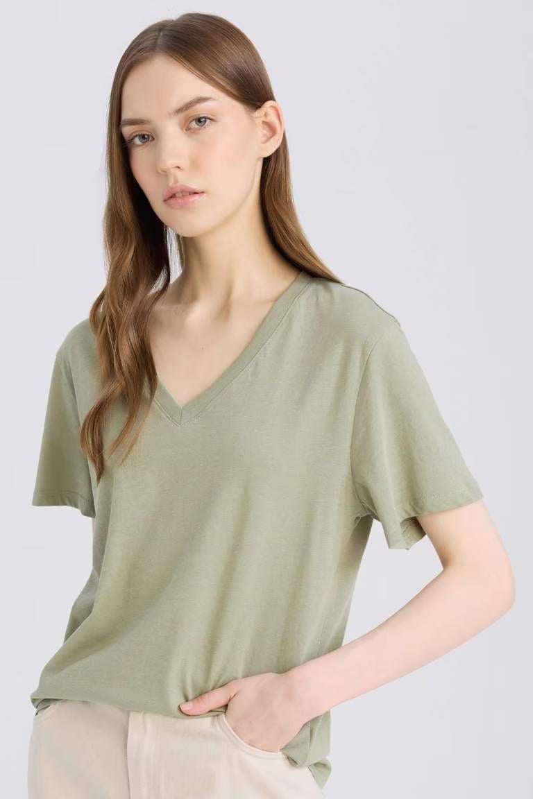Defacto Kadın Kısa Kol T-shirt D9593AX/KH382
