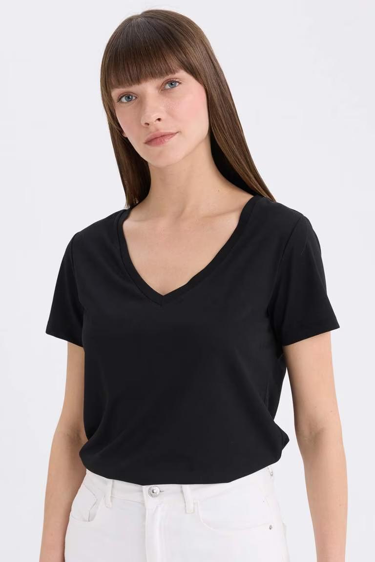 Defacto Kadın Kısa Kol T-shirt W9204AZ/BK81