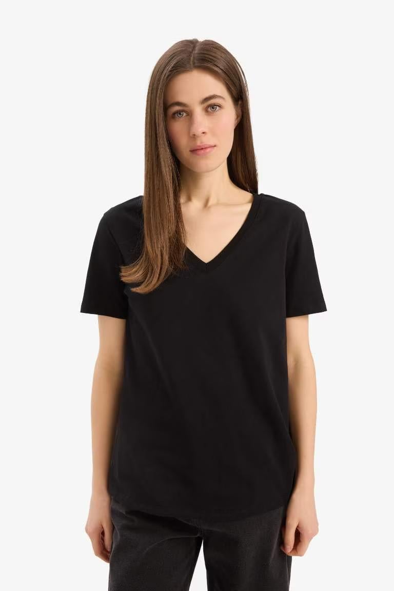 Defacto Kadın Kısa Kol T-shirt W9578AZ/BK81