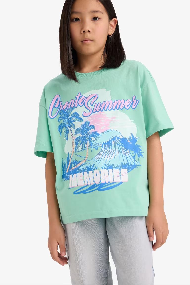 Defacto Kız Çocuk Kısa Kol T-shirt E0356A8/GN1203