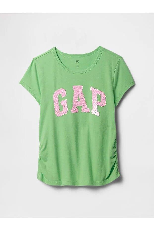 Gap V-Logo Sıde Ruched Tee Kız Çocuk T-shirt 742430004 321814442