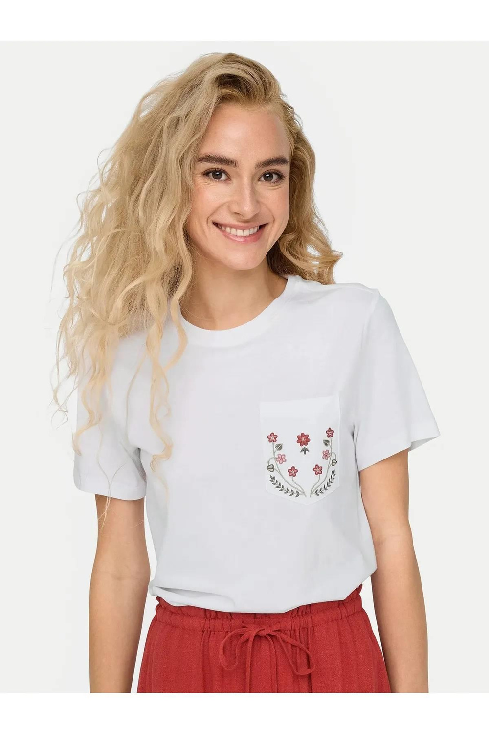 Only Onlpolly Lıfe Reg S/S Pocket Top Box Jrs Kadın T-shirt 15317989