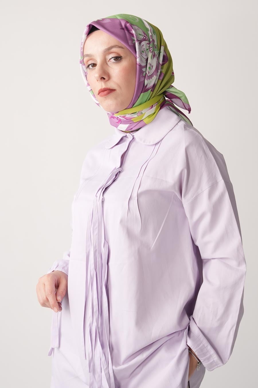 Amber Nomad Desen Soft Eşarp Lila