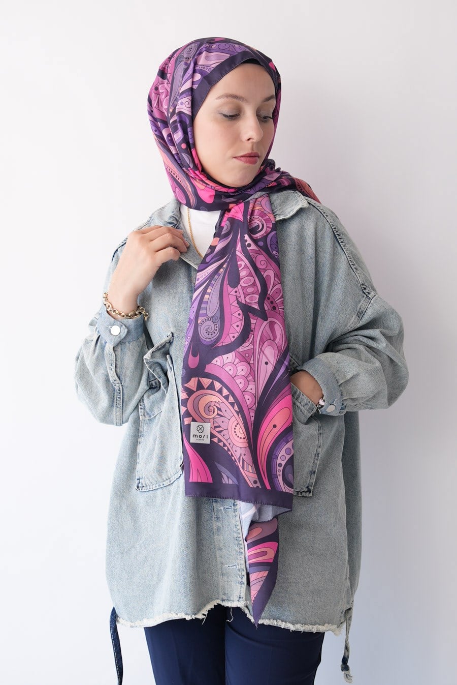 Ginger Trace Desen Soft Şal Mor