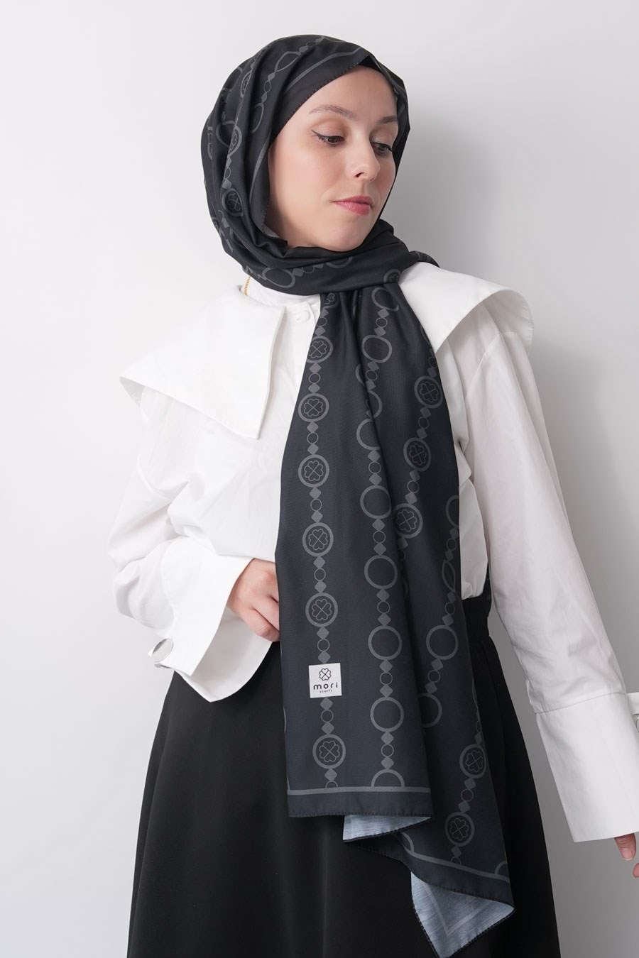 Mori Collect Desen Soft Şal Siyah
