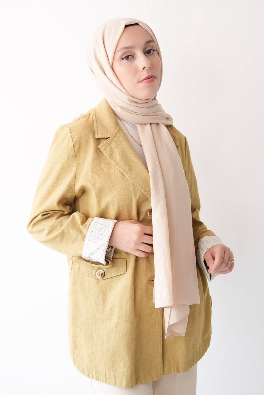 Nora Düz Şal - Ekru
