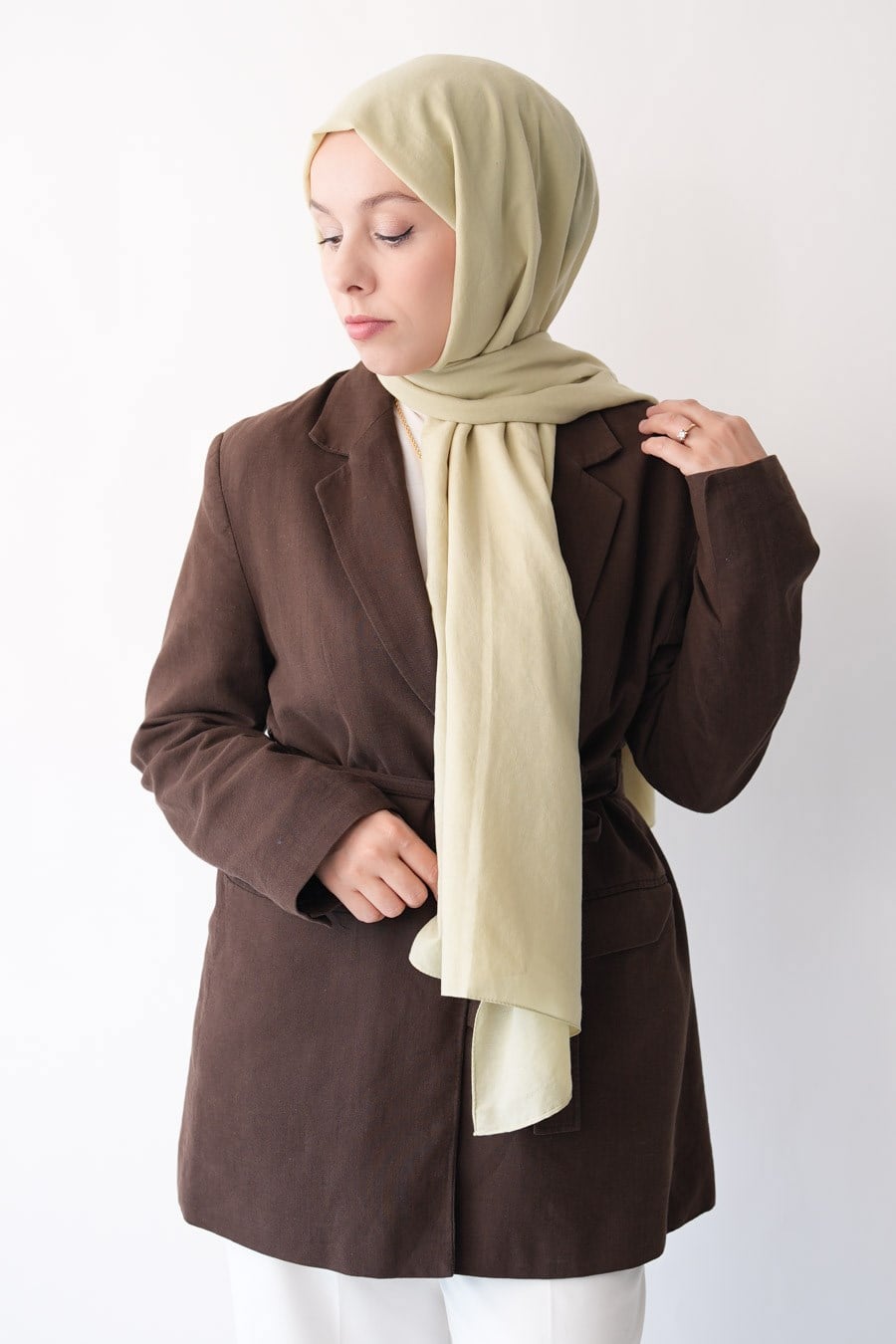 Nora Düz Şal - Matcha Latte