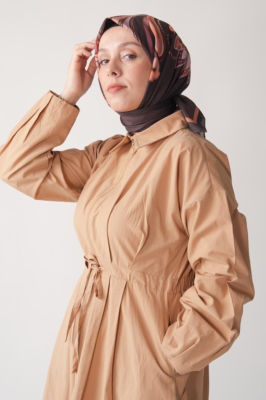 Paisley Desen Soft Eşarp Kahverengi
