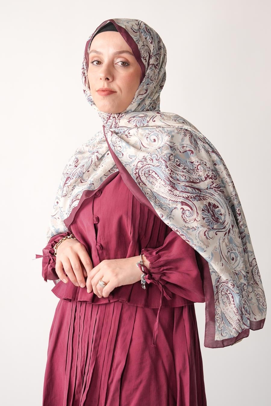 Sahara Desen Soft Şal Bordo