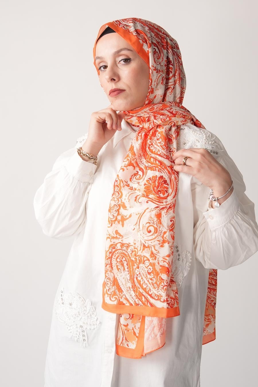 Sahara Desen Soft Şal Turuncu
