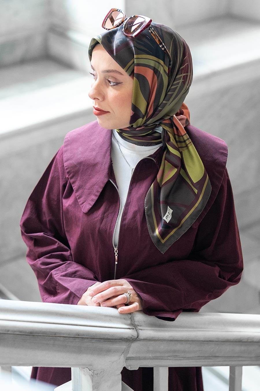 Secret Desen İpeksi Rayon Eşarp Yeşil