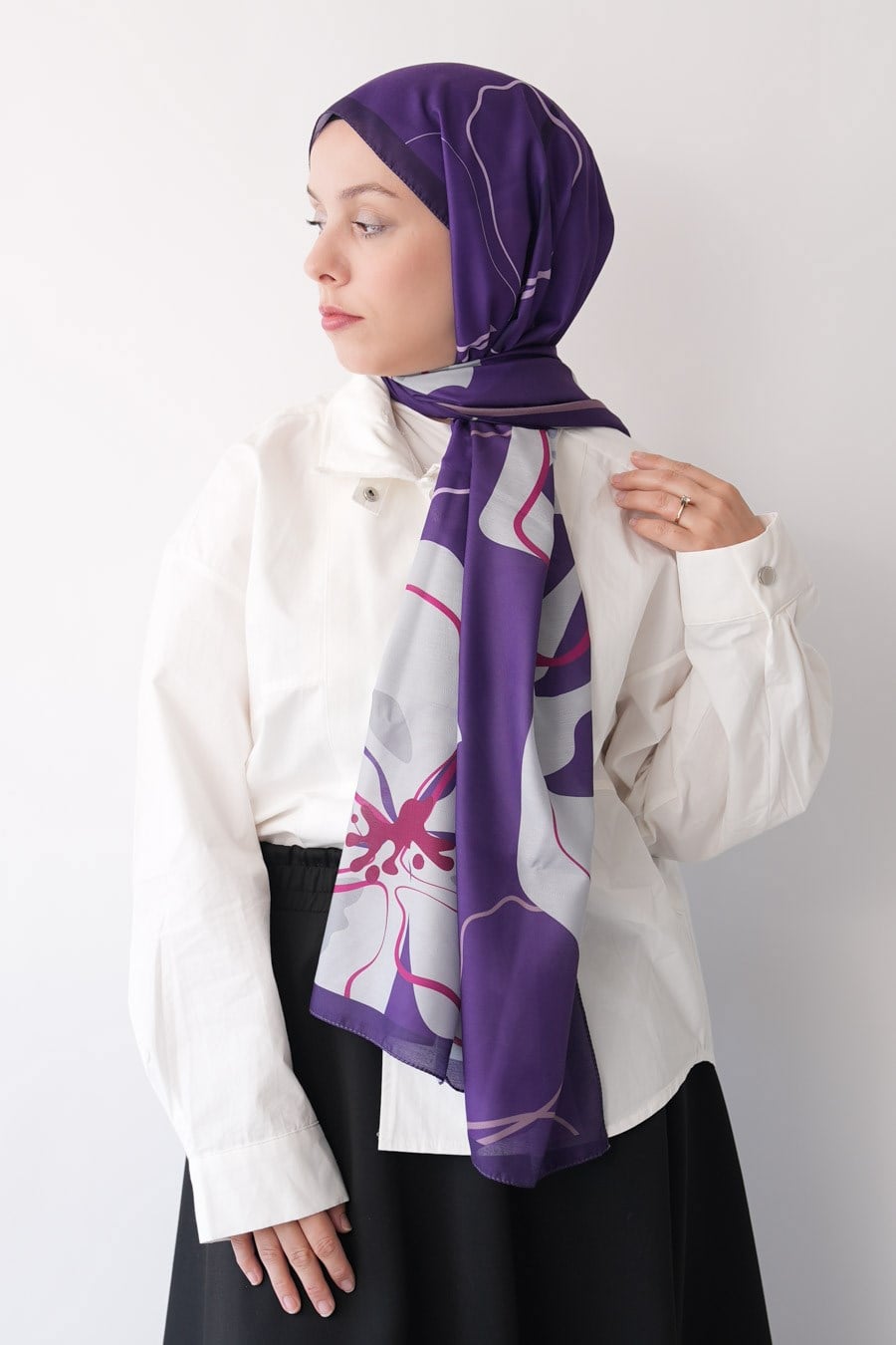 Violet Desen Soft Şal Mor
