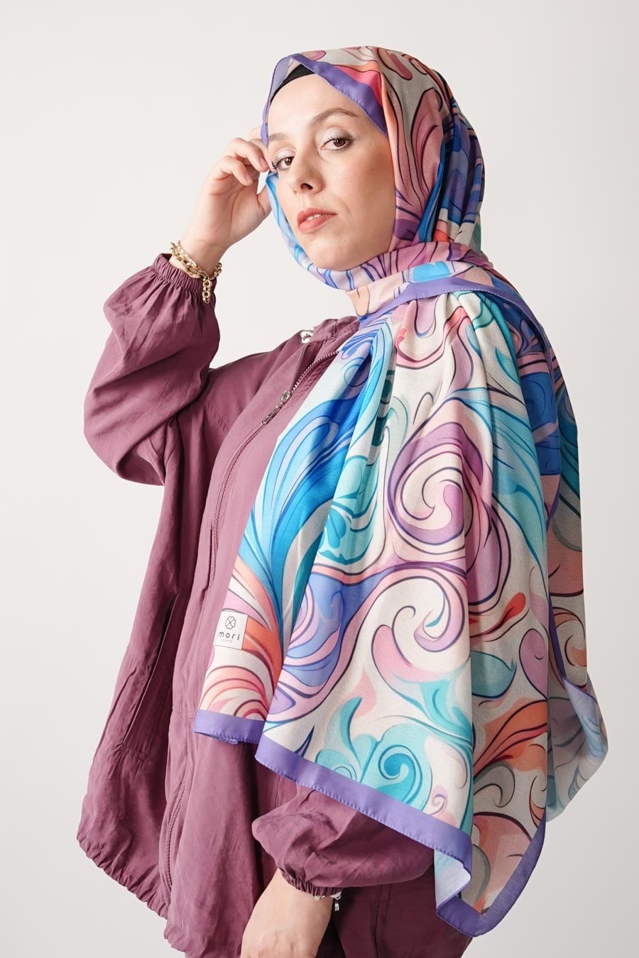 Water Dance Desen Soft Şal Lila