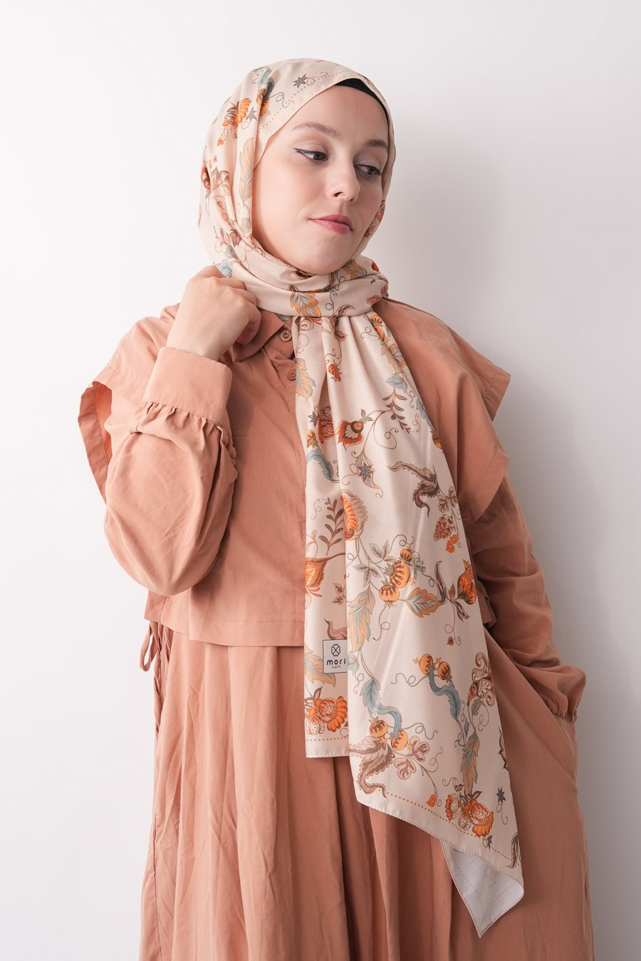 Wild Bloom Desen Soft Şal Krem