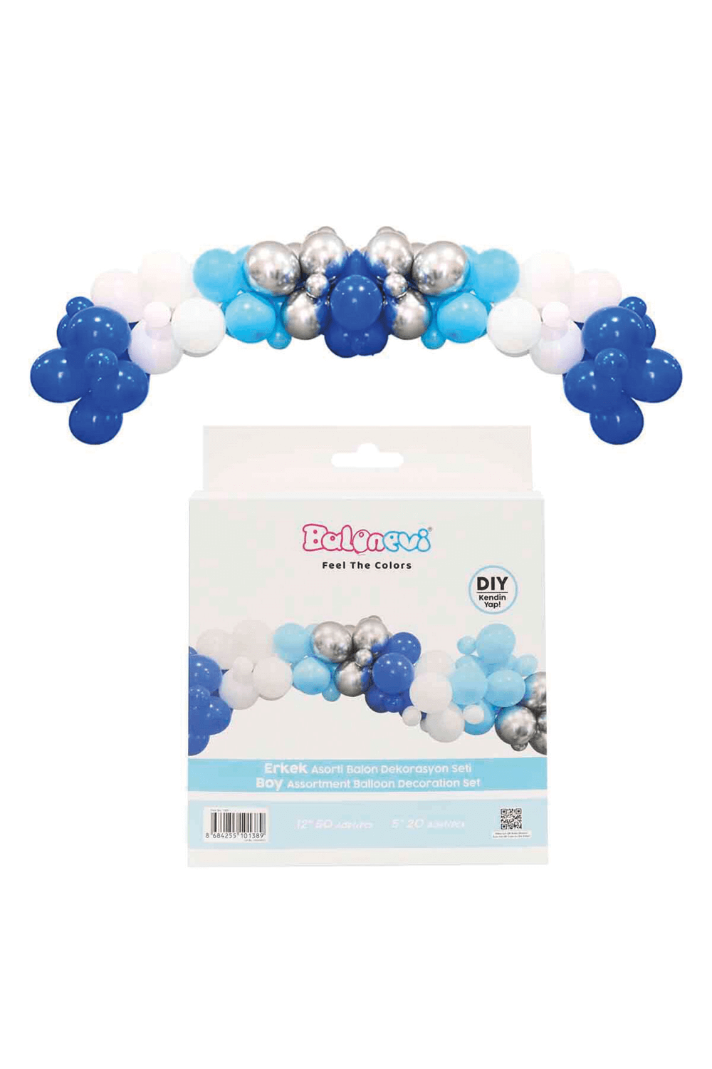 Balonevi Erkek Asorti Balon Dekorasyon Seti 70 Li 1389
