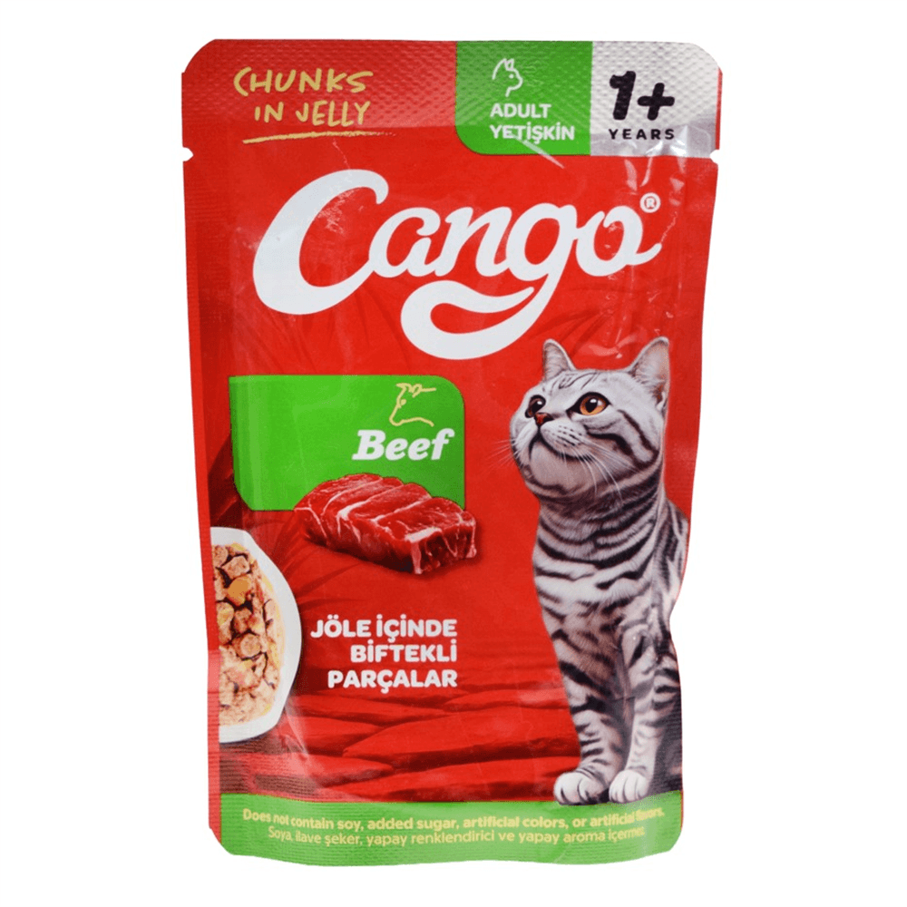 Cango Yaş Yetişkin Kedi Maması Sığır Etli Pouch 80 Gr