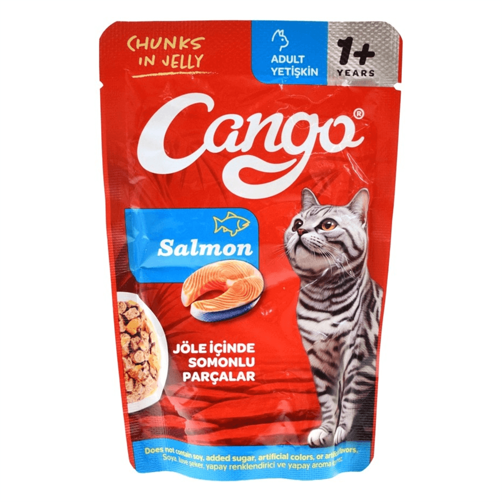 Cango Yaş Yetişkin Kedi Maması Somonlu Pouch 80 Gr