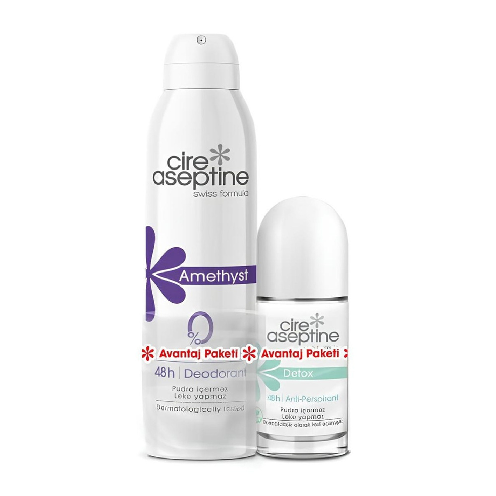Cire Aseptine Amethyst Deodorant ve Roll-On Seti