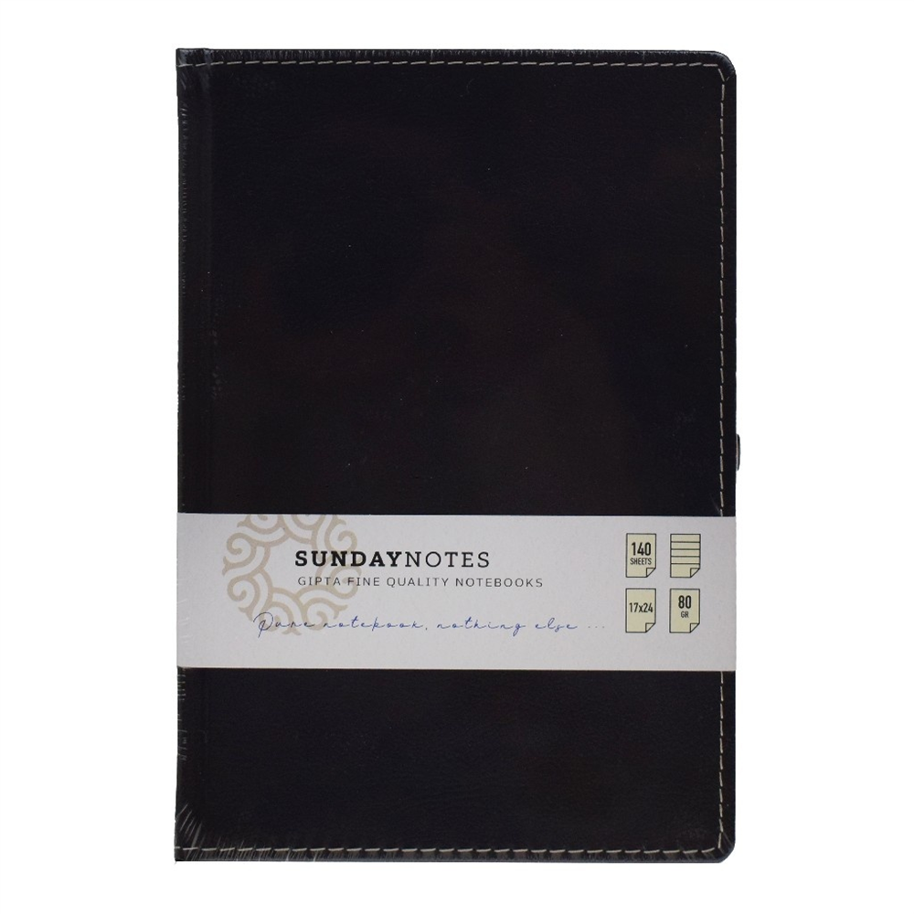 Deri Kapak Çizgili Defter 140 Yaprak