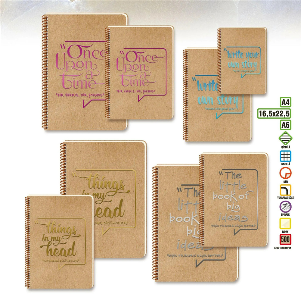 Funky Çizgili Defter 80 Yaprak