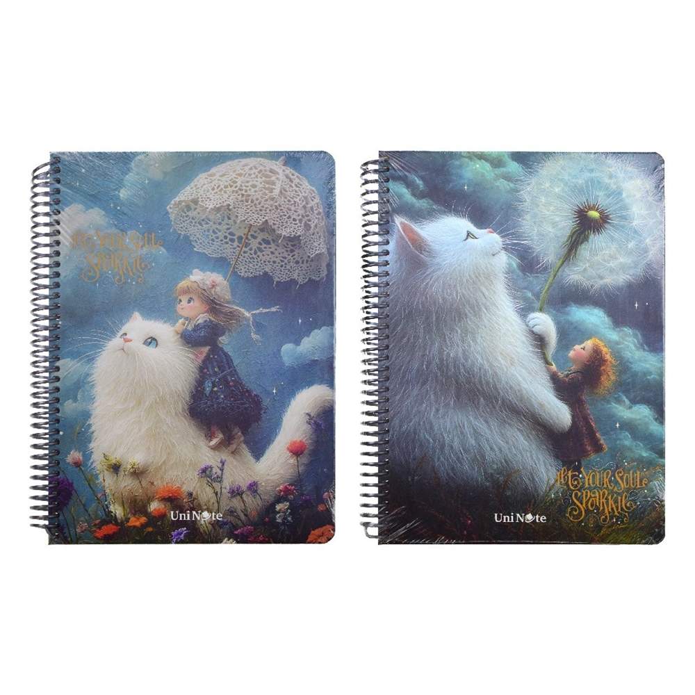 Kedi Desenli Çizgili Defter