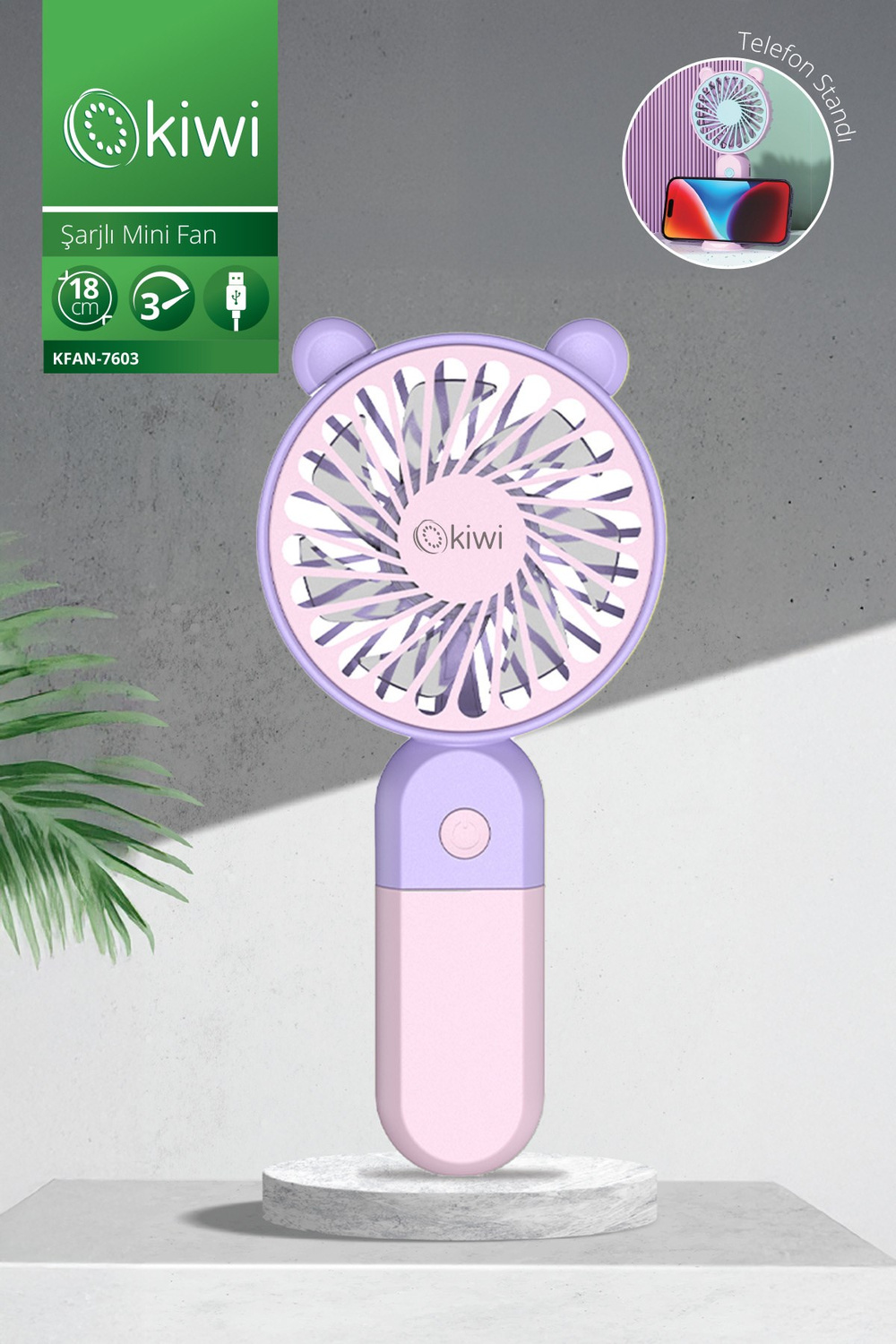 Kiwi Mini El Fanı Şarjlı Kfan-7603