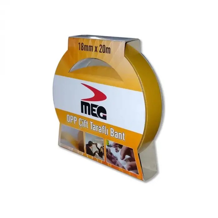 MEG OPP ÇİFT TARAFLI BANT KUTULU 18MM*20MT