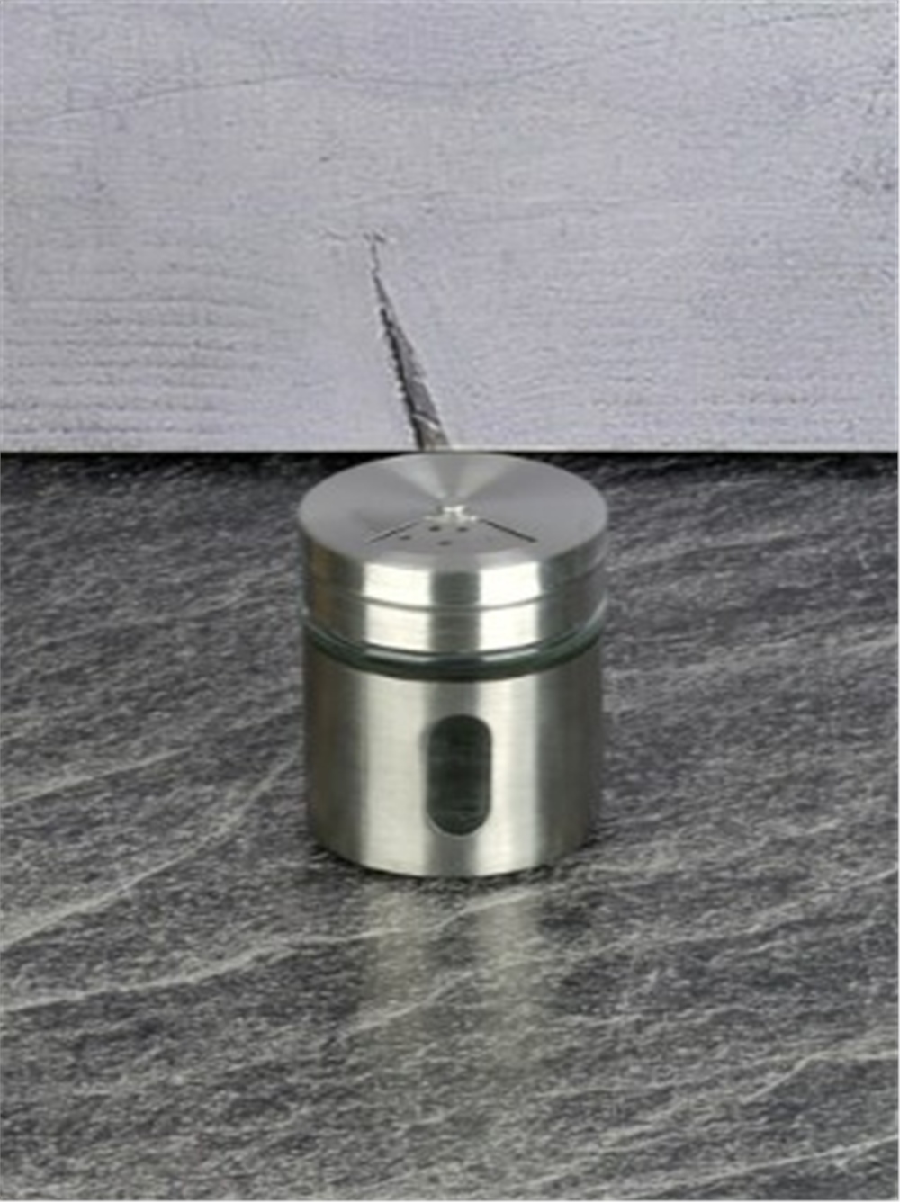 Metal Kaplı Cam Baharatlık 5,5 Cm İnox Thn86394