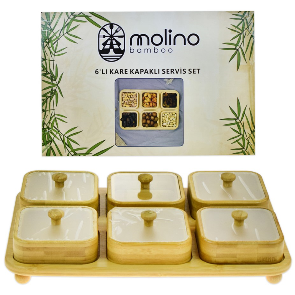 Molino Kare Kapaklı Servis Seti 6 Lı Mln-30450