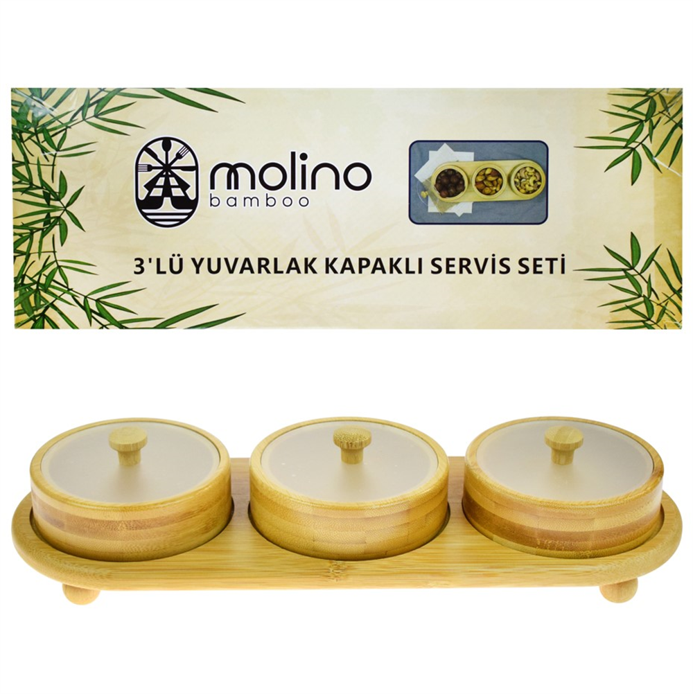 Molino Yuvarlak Kapaklı Servis Set 3 Lü Mln-30452