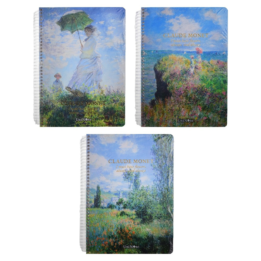 Monet Desenli Kareli Defter