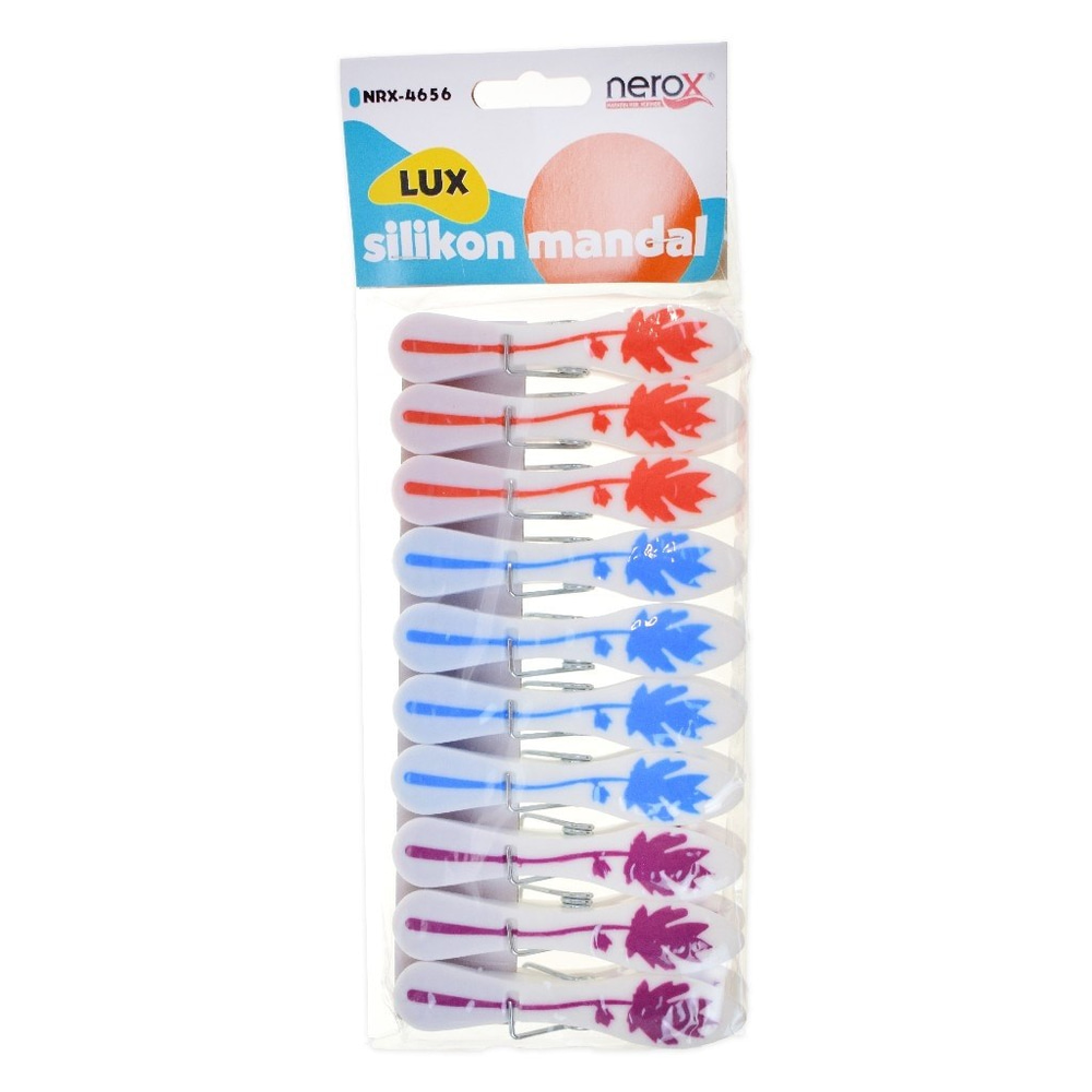 Nerox Pastel Renkli Silikon Çamaşır Mandalı 10'lu NRX-4656