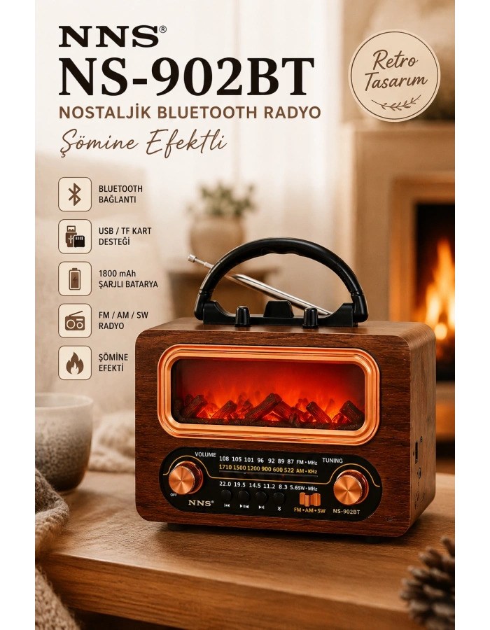 NNS FM Radyolu Müzik Çalar NS-902BT