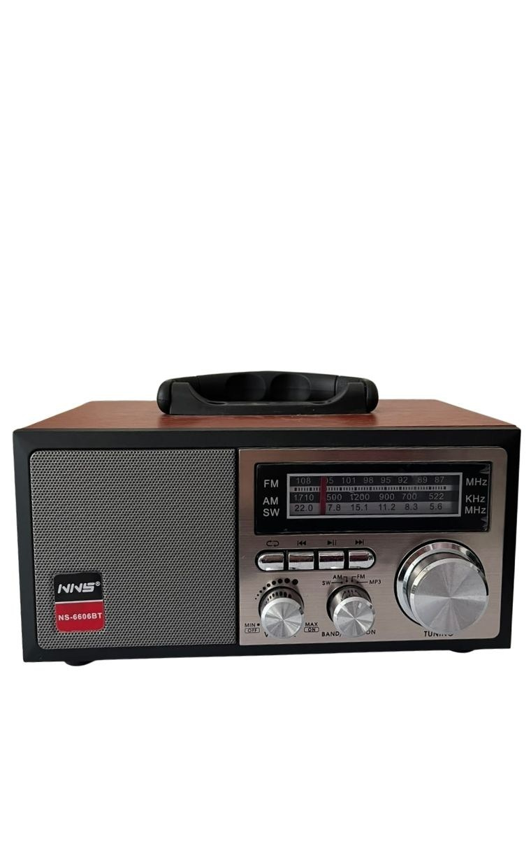 NNS NS-660BT Bluetooth Destekli Ahşap Görünümlü AM FM SW Taşınabilir Radyo