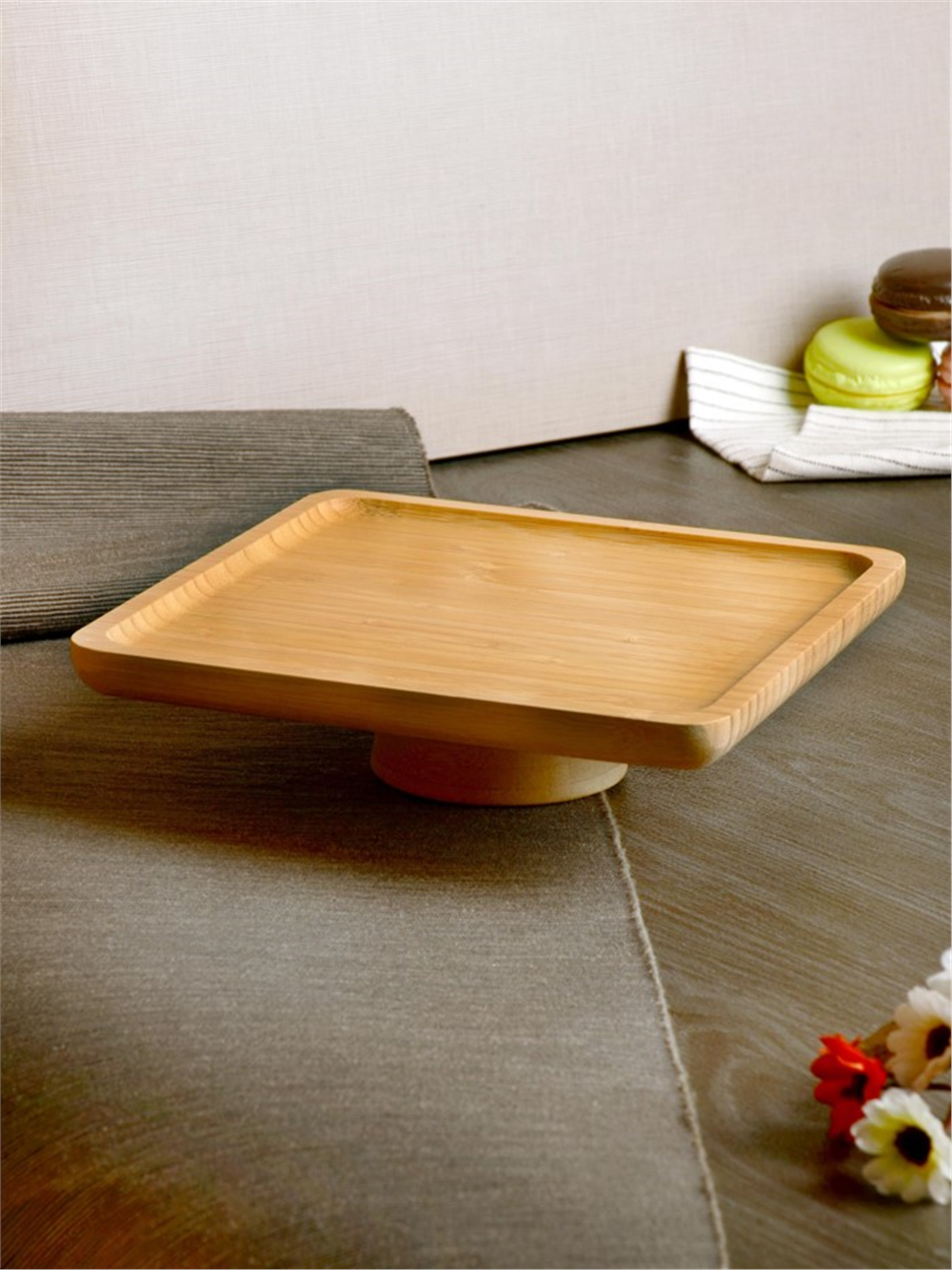 Paçi Ayaklı Bambu Sunumluk Kare 20 Cm 700720