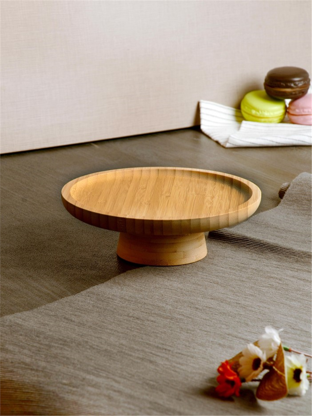 Paçi Ayaklı Bambu Sunumluk Yuvarlak 17 Cm 700722