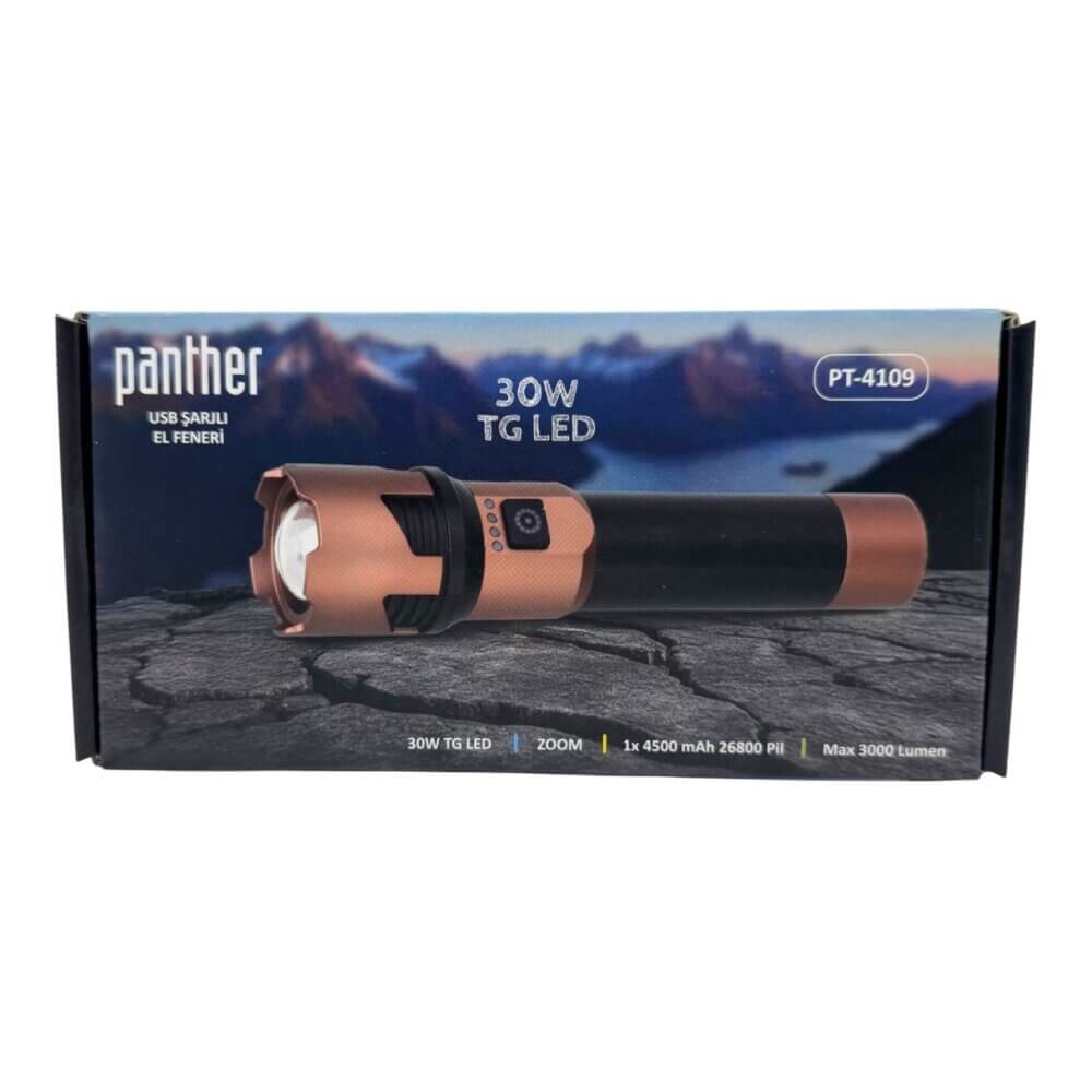Panther Usb Şarjlı El Feneri Pt-4109