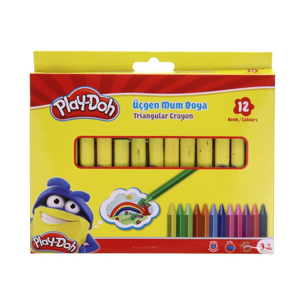 Play-Doh Üçgen Crayon (Mum) Boya 12 Renk Cr008