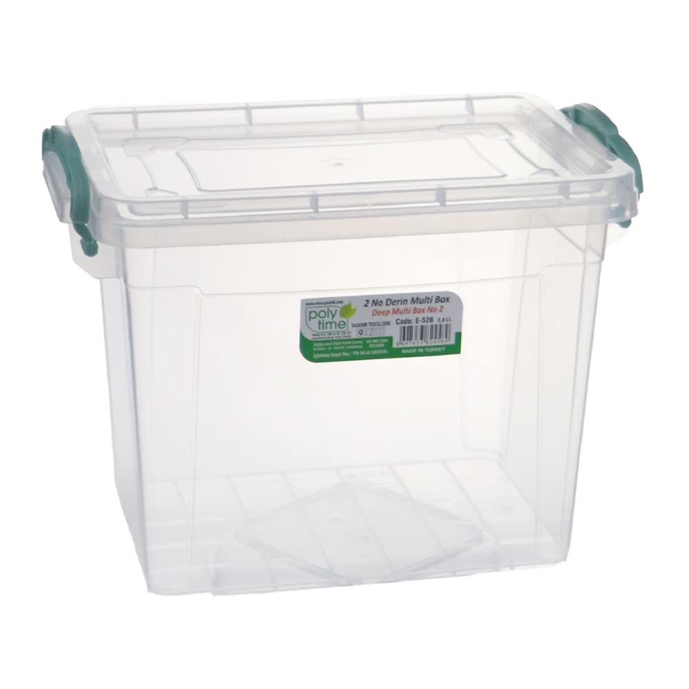Polytime Derin Saklama Kabı 2,8lt No:2 E-526