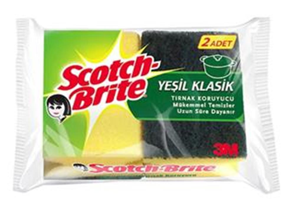 Scotch Brite 2 Li Oluklu Yeşil Sünger