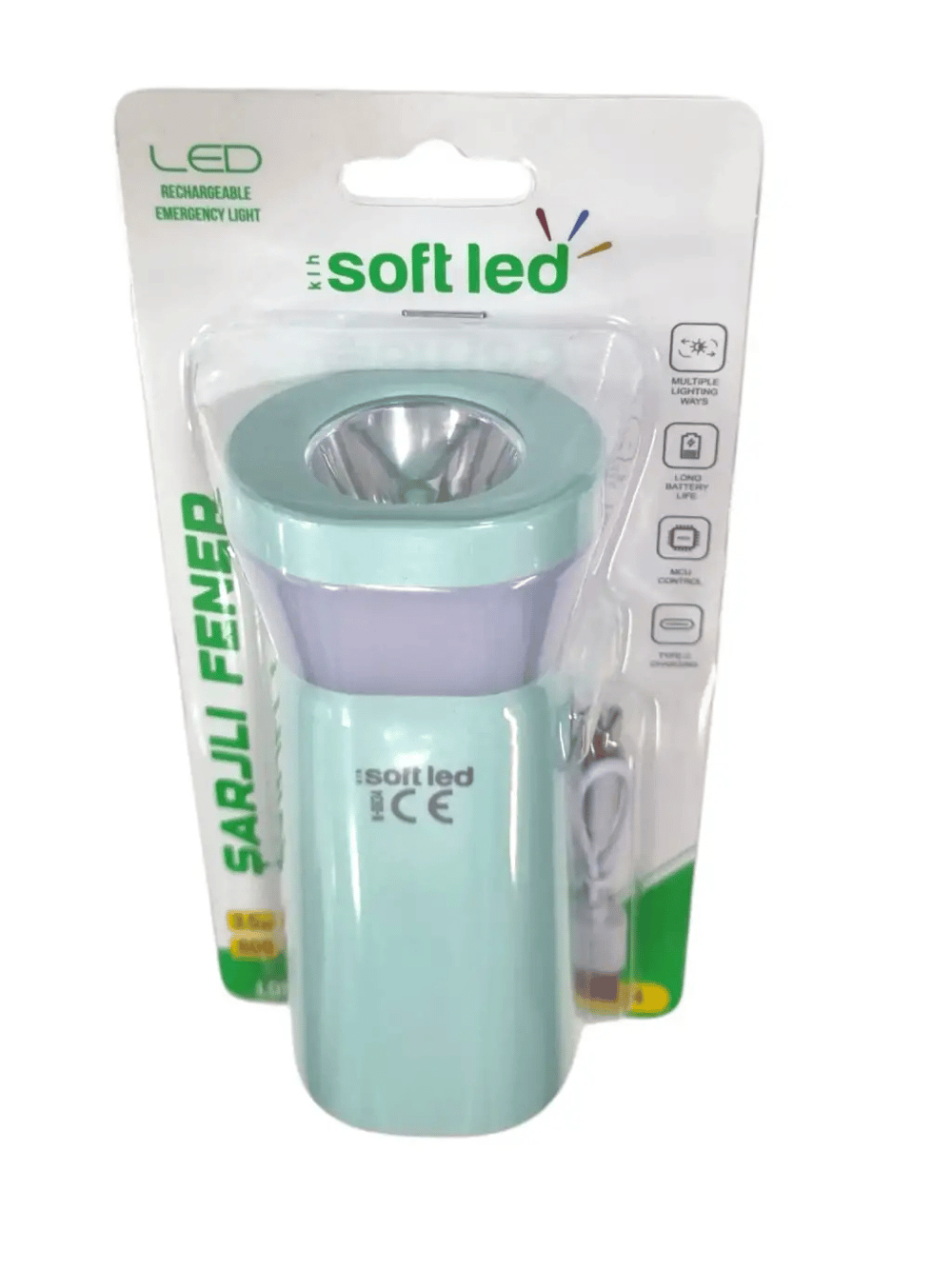Softled Şarjlı El Feneri+Yol Aydınlatma K-0934