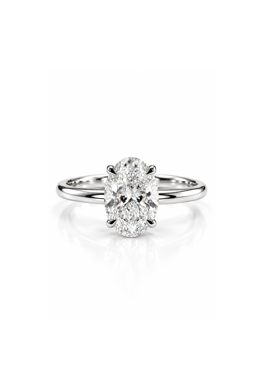 1.00 Ct Oval Kesim Lab Grown Pırlanta Tektaş Yüzük