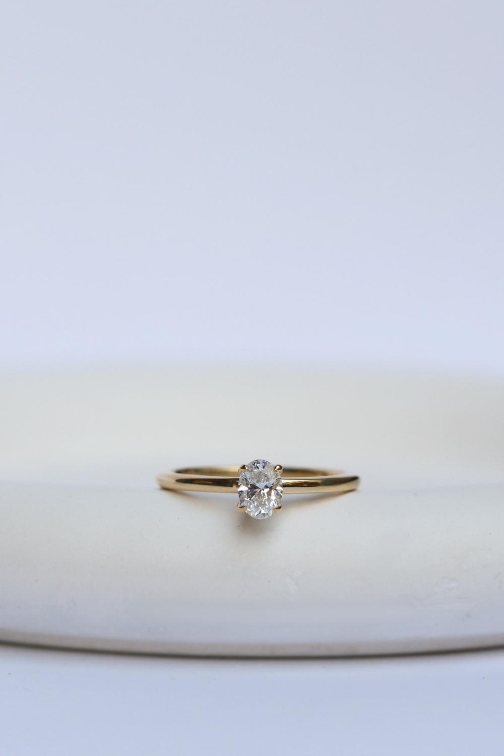 Oval Pırlantalı Tektaş 0.50 Ct